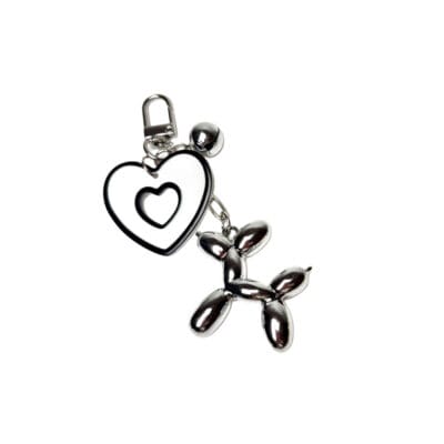 Llavero Charm para Bolsos y Mochilas Perrito Metalizados