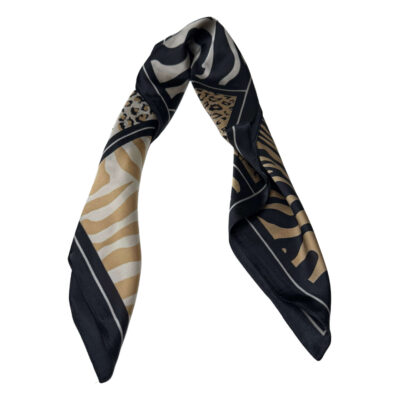 Pañuelo Estampado Animal Print Negro 70x70