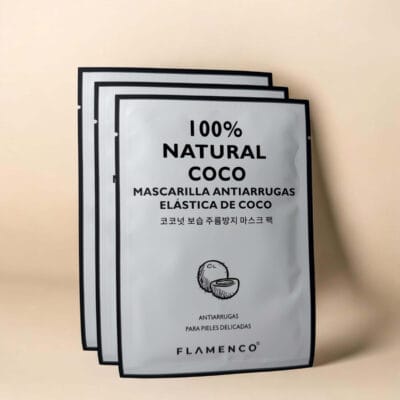 Mascarilla Facial Antiarrugas 100% Coco Natural Flamenco